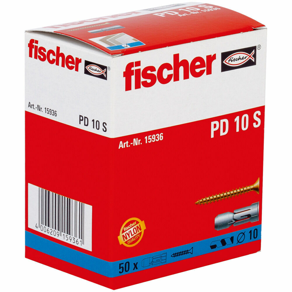 Дюбель для гипсокартона fischer PD 10 S с шурупом купить оптом ...